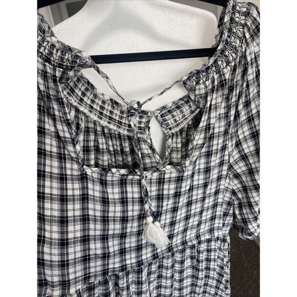 Old Navy Womens XL Plaid Retro Prairie Style Long Maxi Dress Pockets Breathable - Picture 7 of 12